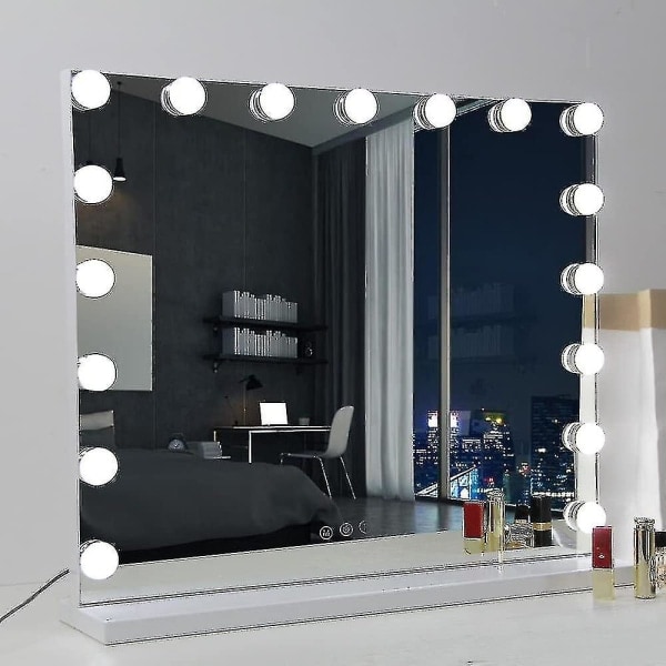 70 x 55 cm Hollywood Makeup Mirror with Lights, 3 Color Modes, 12 Dimmable LED Bulbs, Large Vanity Mirror with USB Charging Port, Lighting Only