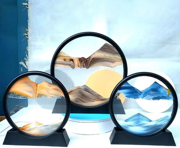 [RM] Flydende sandmaleri, 3D dynamisk kunst sandmaleri, rundt