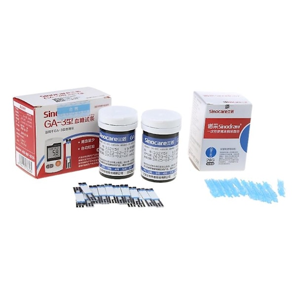 50 Blodsockerteststickor 50 Lansetter Passar Kompatibel med GA-3 Medicinsk Diabetes Testare
