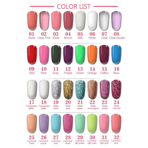 Polygel Nagelkit med UV-lampa Nagelgel Färgset Multicolor multifärg