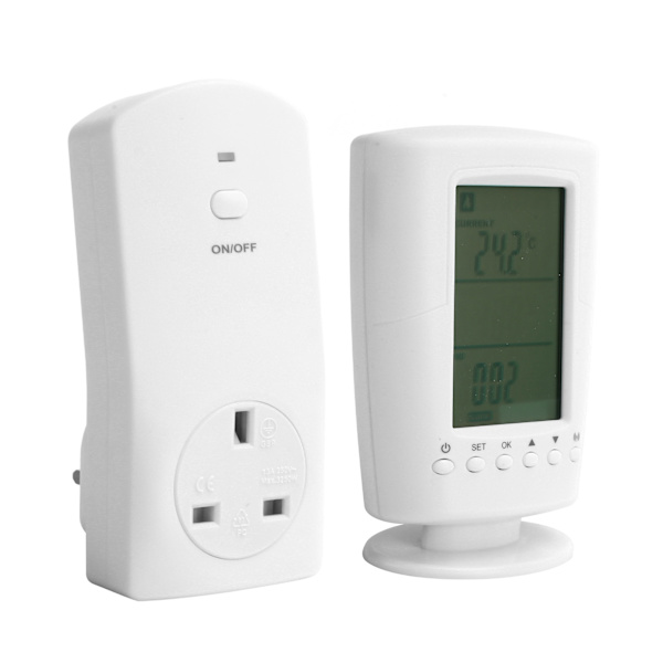 [RM]LCD Temperature Controller with Backlight Wireless Programmable Thermostat Socket 250V 13A 50Hz 3250W Maximum 0.7