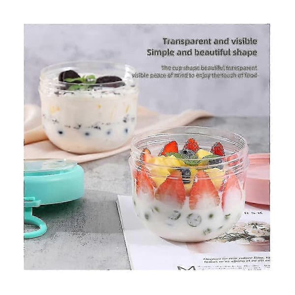 [RM] Overnight Oats Container with Lid and Spoon, 20oz Airtight Oatmeal Container Plastic Storage