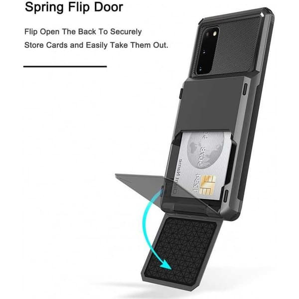 [RM]Samsung S20 Plus Støtsikkert Deksel med Kortlomme Void Svart black