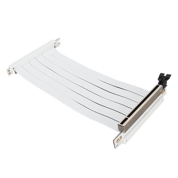 [RM]PCIe 3.0 X16 Riser Cable 180 Degree Flexible GPU Extension Cable High Speed Dual Reverse Connector 40cm White