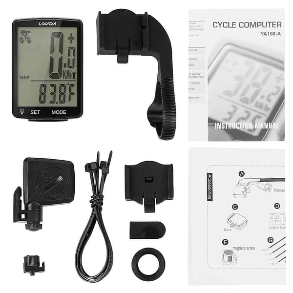 [RM]LIXADA Wireless Bicycle Computer Multifunctional LCD Screen Cycling Computer Mountain Bike Speedometer Blue Backlight