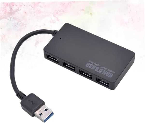 [RM]USB-enhedsforbindelse 4 USB-hubporte USB-splitter USB-port til smartphone USB-adapter Sort