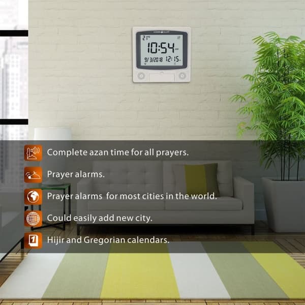 [RM]Digital Desktop Calendar with Perpetual Calendar and Alarm Function (Grey-White)