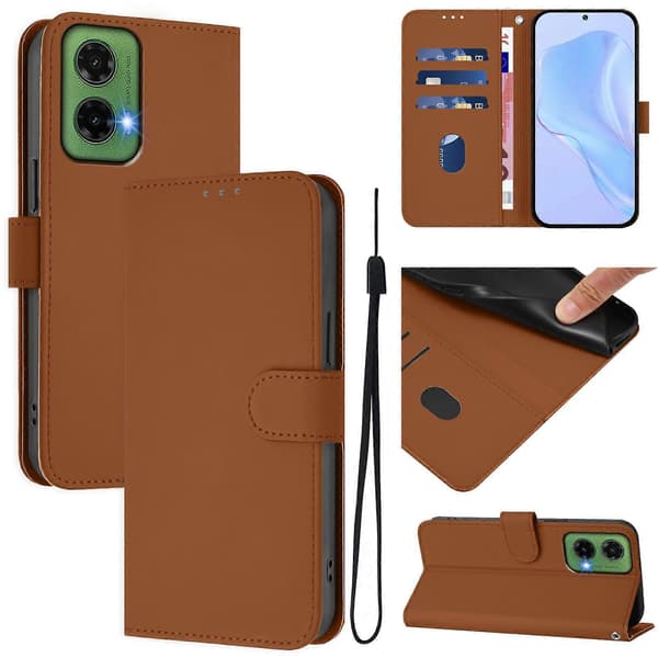 Snor PU-etui til Motorola Moto G35 Brown