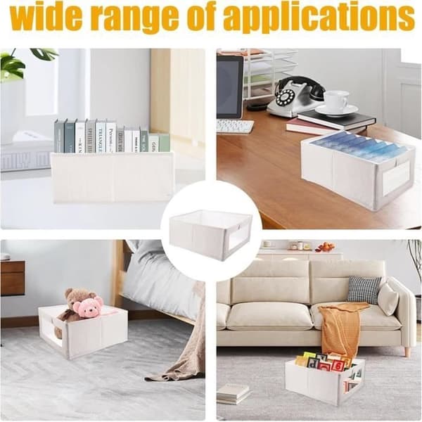 [RM]2 Pcs Fabric Storage Box, Foldable Storage Box, Clothes Storage Wardrobe, Dressing Room Organizer, Wardrobe Storage