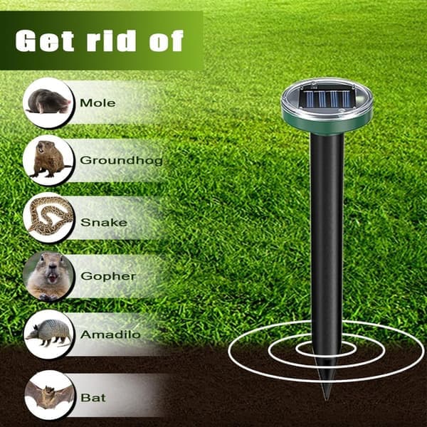 [RM] Solar-powered Vibrating Mouse Repeller - Keep Mice, Voles, and Moles Away from Your Garden - 10-pack
