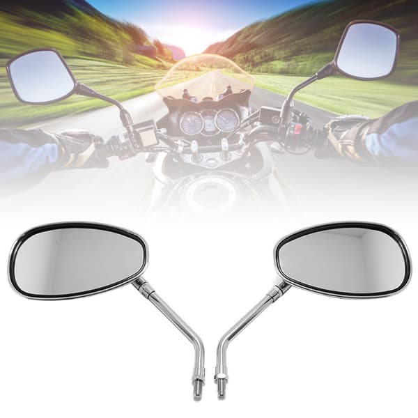 [RM]2pcs Motorcycle Rearview Mirror Electroplated Stainless Clear Surface Handlebar Rear Side Mirror for Motorcycle