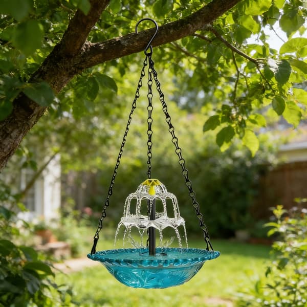 [RM]Solar Powered Bird Bath Fountain with Cascade Waterfall Effect for Garden Decoration Pink 0.66