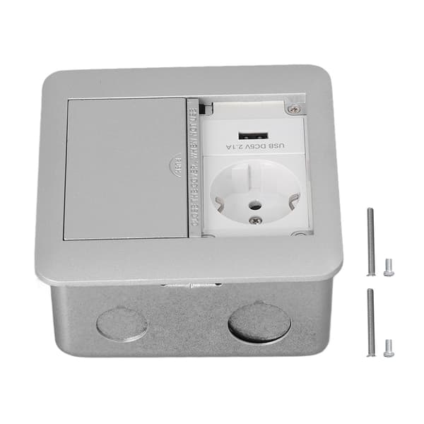 [RM]Multifunctional Power Outlet with 2 Sockets, Flame Retardant, Waterproof, Recessed Socket