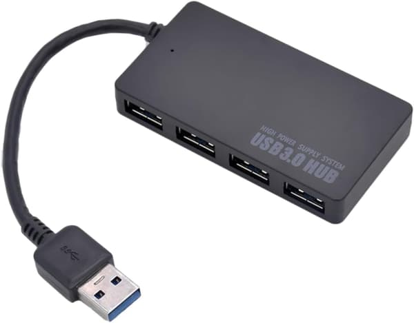 [RM]USB-enhedsforbindelse 4 USB-hubporte USB-splitter USB-port til smartphone USB-adapter Sort