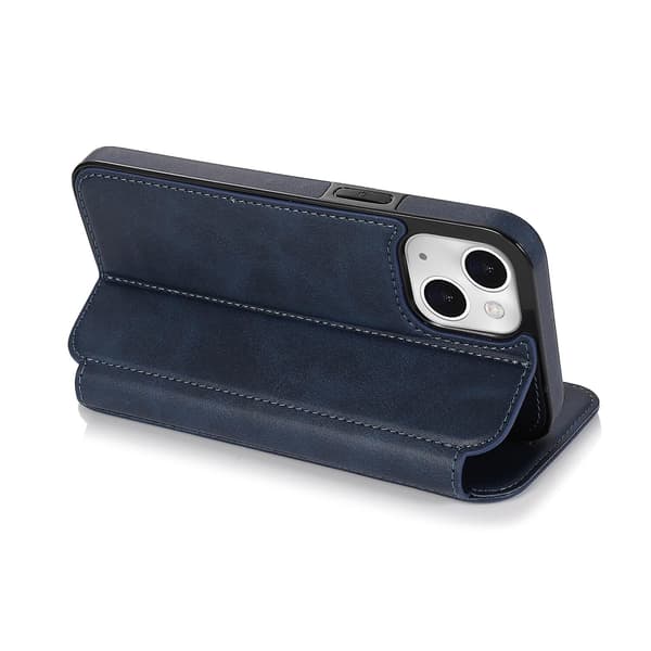 [RM] Compatible with iPhone 13 Mini Case Leather Wallet Flip Phone Case - Perfect Blue