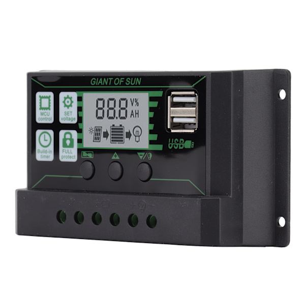 [RM]Solar Charge Controller Dual USB Automatic Identification PWM PV Panel Charger for Industry 5V 100A