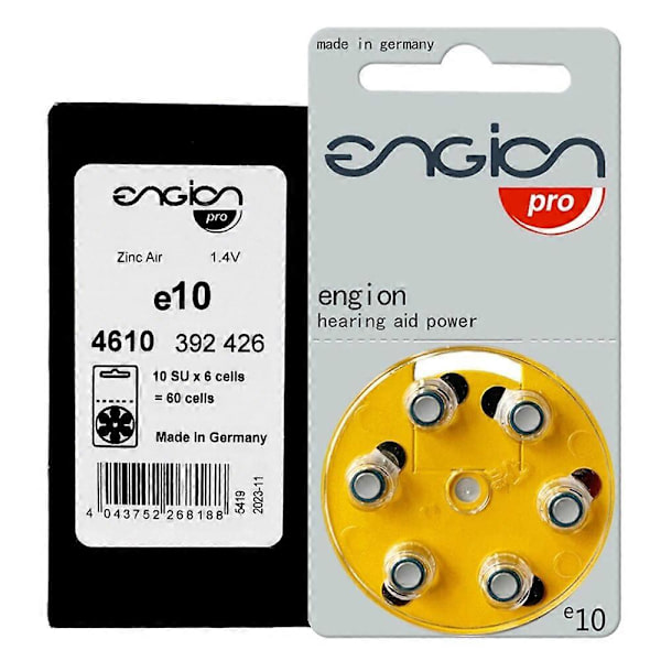 60 st Hörbatterier Engion Högpresterande Batteri a10 A312 13A ZA10 E675 E10 e13 PR41 för CIC ITC BTE Hörapparater e10(60pcs)