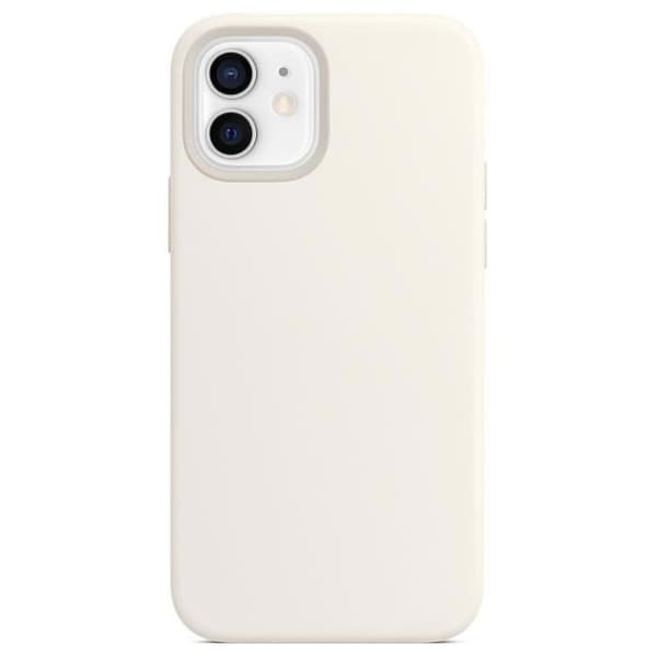 [RM]White Silicone Case - E.F.CONNECTION - for iPhone 12 Mini - Shock Absorbing - Scratch Resistant - Tempered Glass Vit