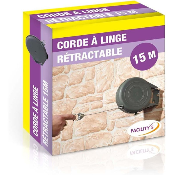 [RM] Retractable clothesline with automatic retraction 15m