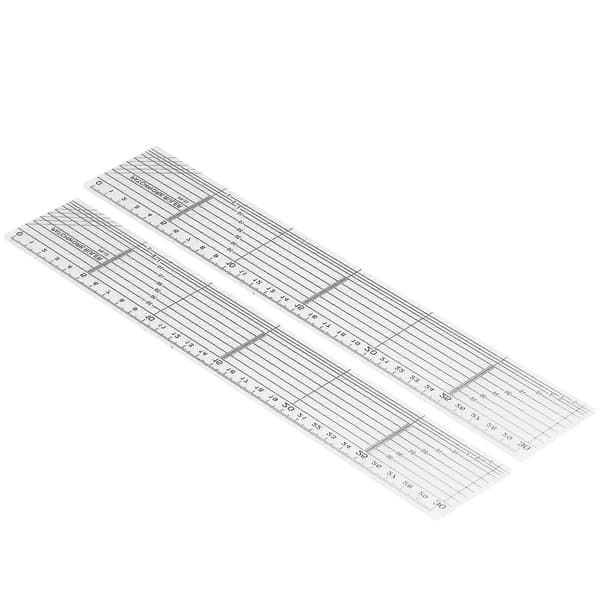 [RM]Durable Acrylic Patchwork Rulers - 2 Pcs Clear Scale Cutting Templates for Classroom and Office