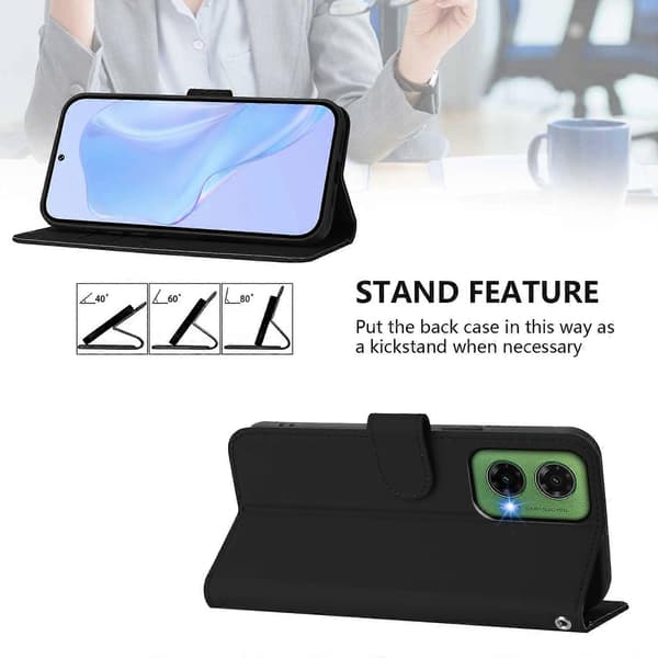 Snor PU-etui til Motorola Moto G35 Black