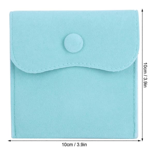 [RM]5 st Sammet Tryckknappspåse Smyckesförvaring Flanell Mocka Presentförpackning Blå 10x10cm
