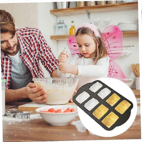 [RM]1 stk Mini Brødform, 8 Hulrum Kulstofstål Bageplade til Brødbagning