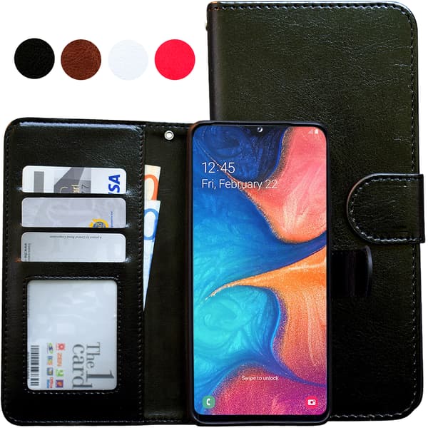 [RM]Galaxy A20e, Leather Case, Protection, Brown Brun