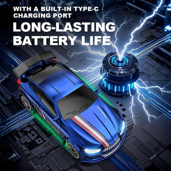 [RM]Mini RC Drift Car 1/64 Scale Truck Remote Control Four-Wheel Drive Proportion Blue 2