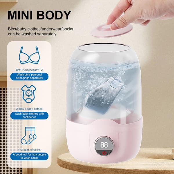 [RM]Portable Mini Washing Machine, Automatic Laundry Cleaner with Rechargeable Battery