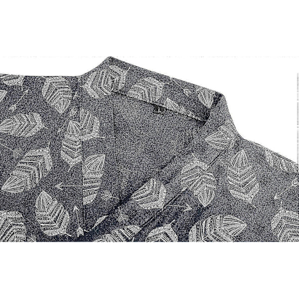 Kimono Morgonrockar för Män Bomull Badrock Khan Ångad Klädsel Badrockar Långärmad Sovkläder Loungewear Nattkläder. Marinblå Leaf M