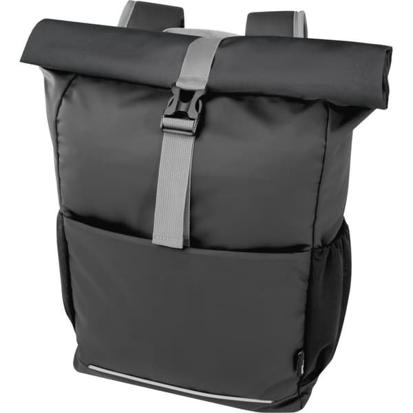 [RM]Aqua Roll Top Recycled Waterproof 20L Bike Bag One Size Solid Black Solid Black One Size