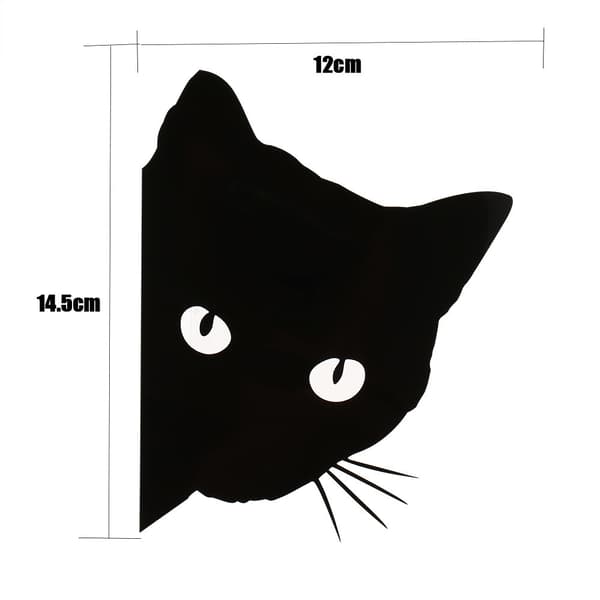 [RM]Kiggende Kat Silhuet Mærkat Notesbog Bil Bærbar