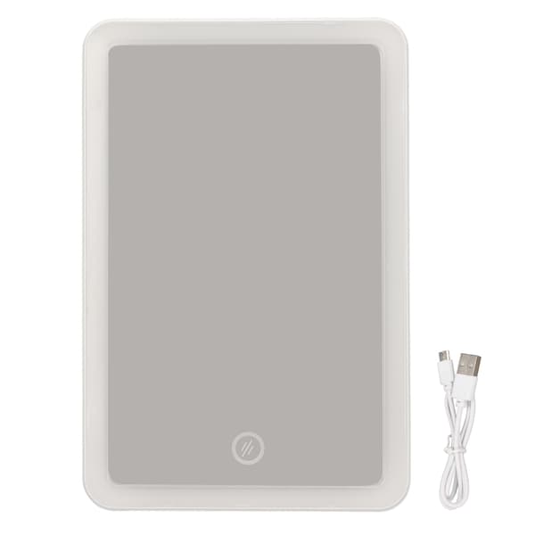 [RM]LED Makeup Mirror with Stepless Dimming, 180 Degree Rotation, Touch Button, USB Rechargeable, Illuminated Mirror 0.4
