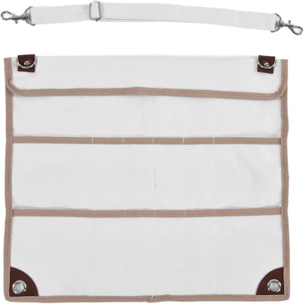 [RM]Camping Cutlery Bag, Hanging Organizer with Multiple Compartments and Strap, Foldable Cutlery Storage Bag