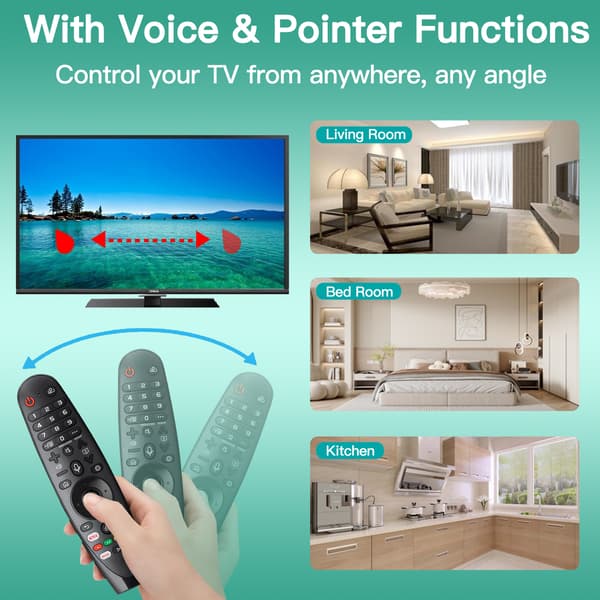 [RM]LG Magic Remote Compatible Universal TV Remote Control Voice Control Mouse Black black