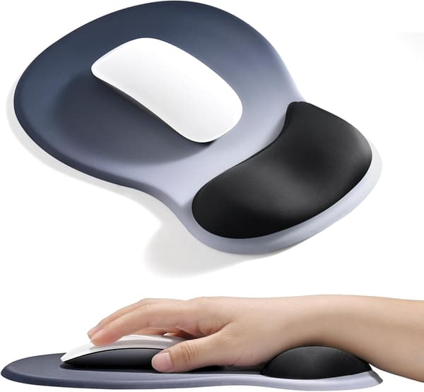 [RM] Ergonomisk musematte med gelhåndleddsstøtte, lindrer håndleddssmerter (blåsvart)