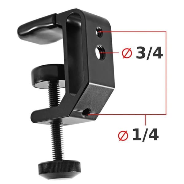 [RM]Support Adapter - AVIZAR - Universal Sort - Solid fiksering - Justerbar vinkel - Aluminium Svart