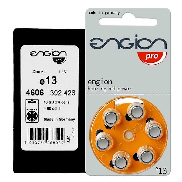 60 st Hörbatterier Engion Högpresterande Batteri a10 A312 13A ZA10 E675 E10 e13 PR41 för CIC ITC BTE Hörapparater e10(60pcs)