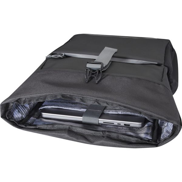 [RM]Aqua Roll Top Recycled Waterproof 20L Bike Bag One Size Solid Black Solid Black One Size