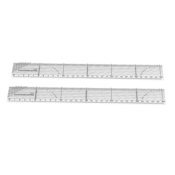 [RM]Durable Acrylic Patchwork Rulers - 2 Pcs Clear Scale Cutting Templates for Classroom and Office