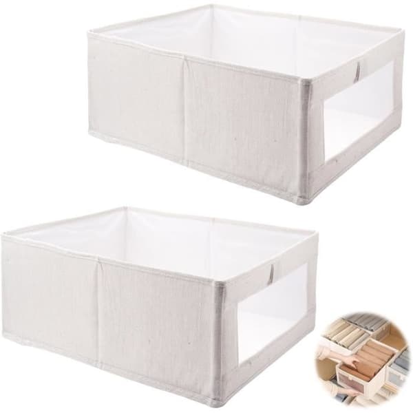 [RM]2 Pcs Fabric Storage Box, Foldable Storage Box, Clothes Storage Wardrobe, Dressing Room Organizer, Wardrobe Storage