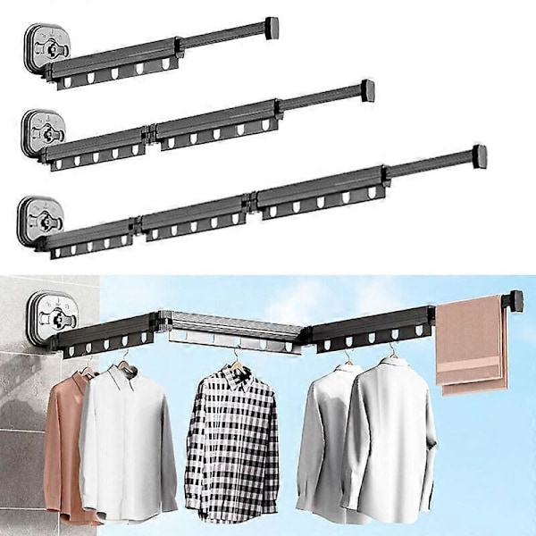 [RM]Wall Mounted Foldable Drying Rack with Suction Cup [DB]