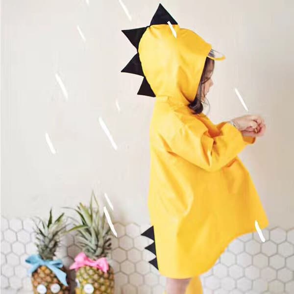 [RM]Cute Dinosaur Polyester Baby Raincoat Waterproof Yellow