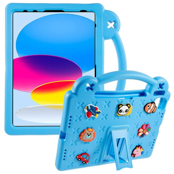 Apple iPad 10.9 2022 Gen 10 EVA Vaahtomuovinen Jalustakotelo - Vaaleansininen Vaaleansininen