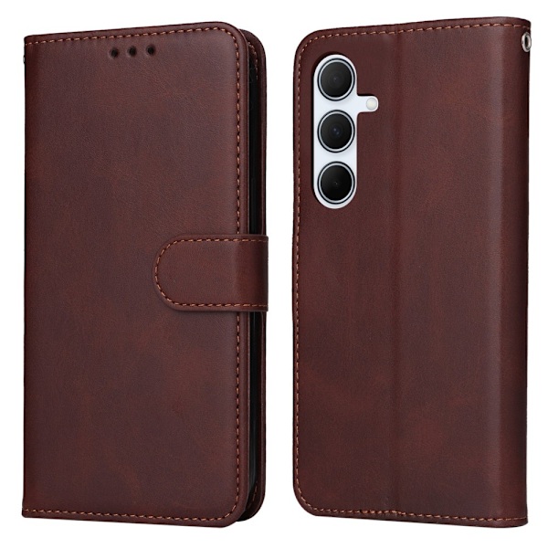 SKALO Samsung A56 5G PU Läder Plånboksfodral - Fler Färger Brown Brun
