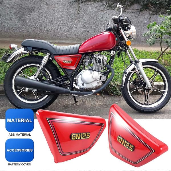 Motorsykkelbatteri sidepanel ramme sidepaneler for Suzuki GN125 GN 125 red