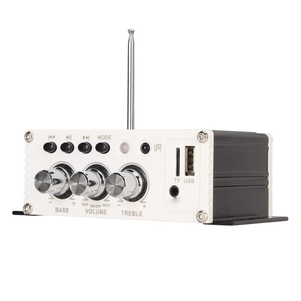 [RM] Car Amplifier 2-Channel Bluetooth 5.0 Digital Mini HIFI Stereo Power Amplifier with Remote Control 100-240V EU Plug 0.1