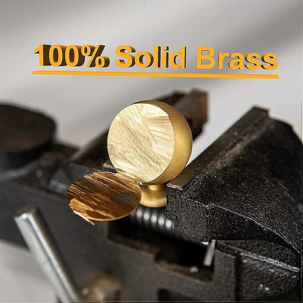 [RM] Brass Spherical Cabinet Knobs, Brushed Gold Spherical Handles, Brass Kitchen Hardware, Drawer Handles, Dresser Handles