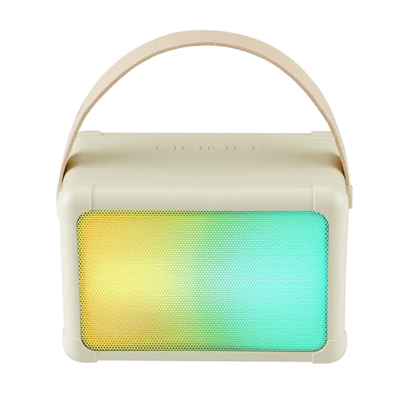 [RM]Portable RGB Lighting Effect Bluetooth Speaker Home Mini Karaoke Audio, Style: Speaker (Beige)